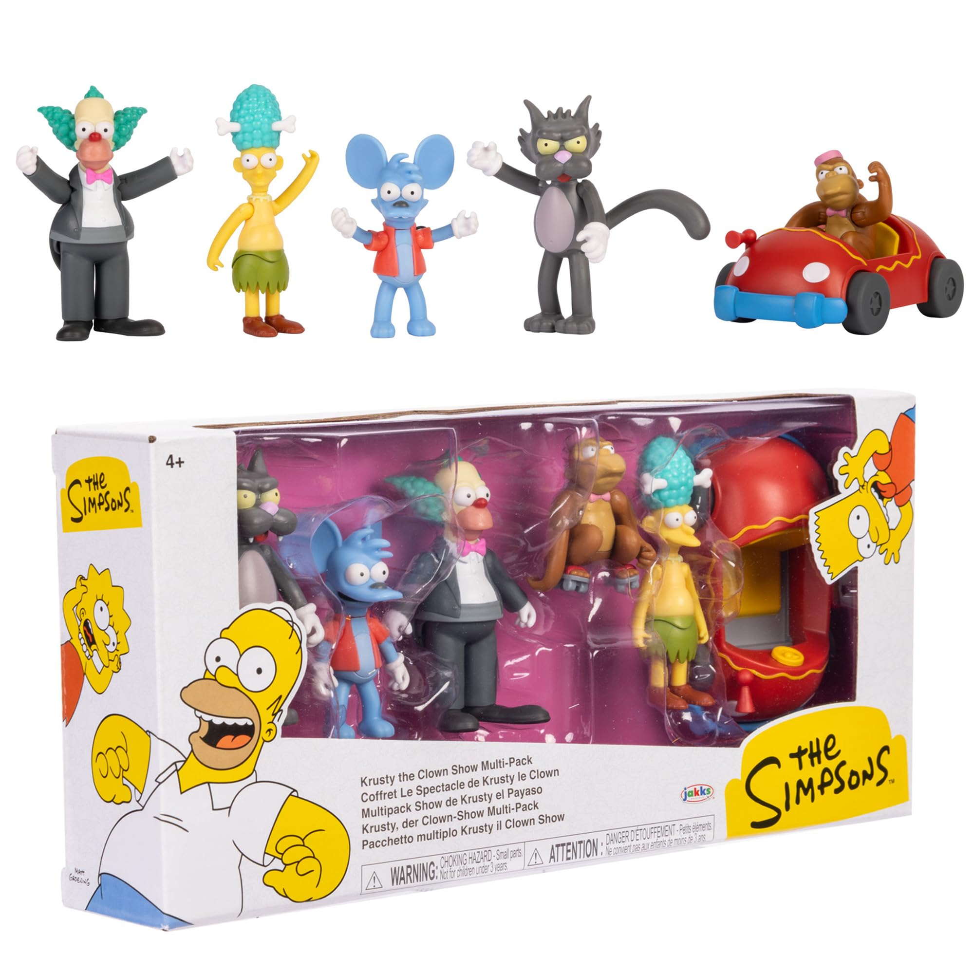 Amazon: The Simpsons JAKKS Pacific Multipack de Figuras 2.5″ Krusty The Clown Show – Set Coleccionable
