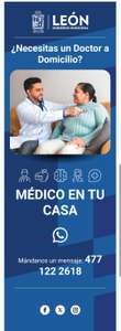 León, Guanajuato: Médico en casa gratuito para personas con discapacidad física, adulto mayor, postrado en cama y/o vulnerable