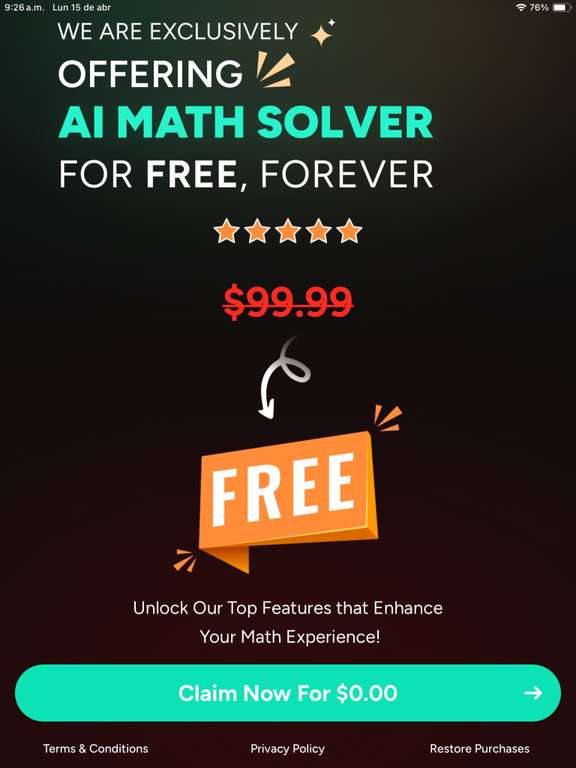 App Store: Ai Math Solver & Scanner (de por vida)