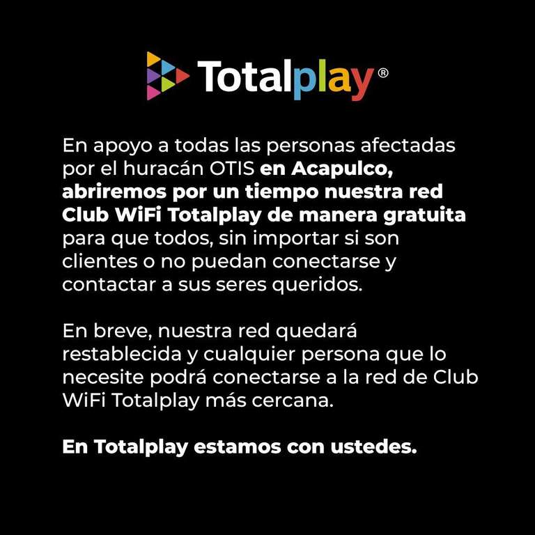 Totalplay: Apertura gratuita de Club Wifi Totalplay en Acapulco