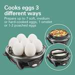 Amazon: Hamilton Beach - Olla eléctrica 3 en 1 - Para huevos duros & vaporizador de verduras - Capacidad 7 Huevos