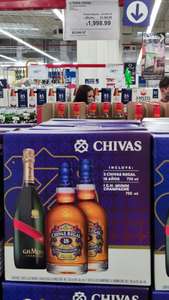 Sam's Club Miguel Alemán, Nuevo León: Paquete 2 Chivas Regal 18 años + MUM Champagne