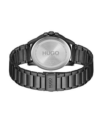 AMAZON - HUGO First 1530187 - Reloj casual de cuarzo para hombre, color negro, Negro, Reloj de cuarzo