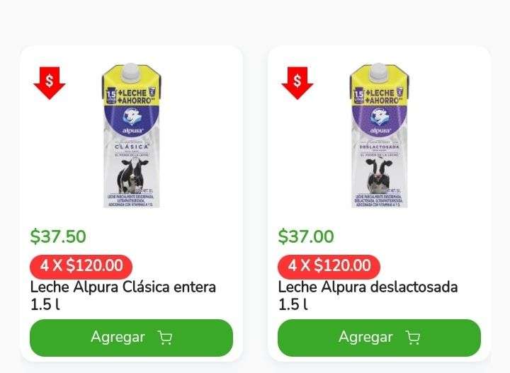 Bodega Aurrera: Alpura mismo precio que Amazon X litro 4x$120