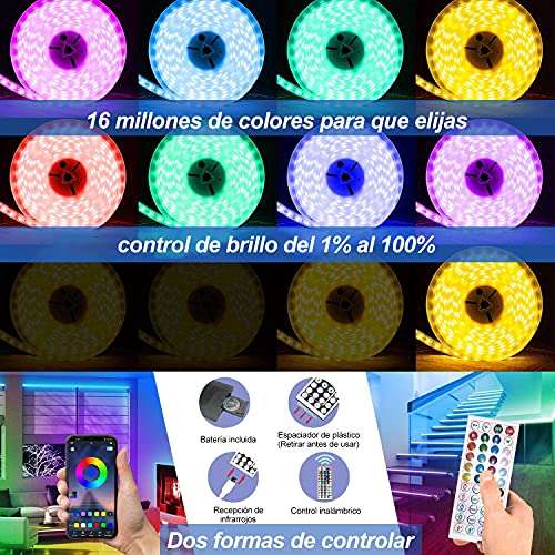 Amazon: KAMYSEN 20M Tira LED de Bluetooth，5050 65.6 ft