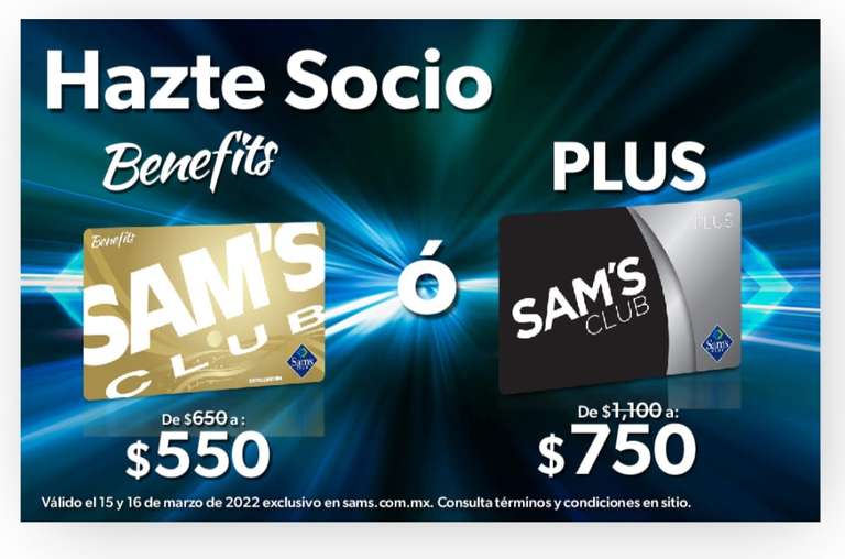 Sams Club Membresía PLUS de $1,100 a $750.00