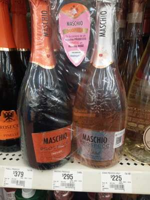 Walmart Durango: Italianos oferta armada,burbujeante 2x1 Vino Maschio prosseco