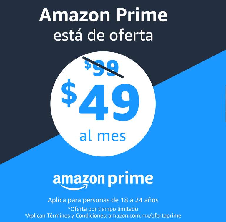 Amazon Prime: $49 Durante 3 Meses Para Personas de 18 a 24 Años