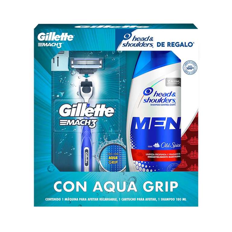Soriana en Linea (Cd Juarez, pero revisen su tienda cercana): Gillete Mach3 + Shampoo Head & Shoulders Men