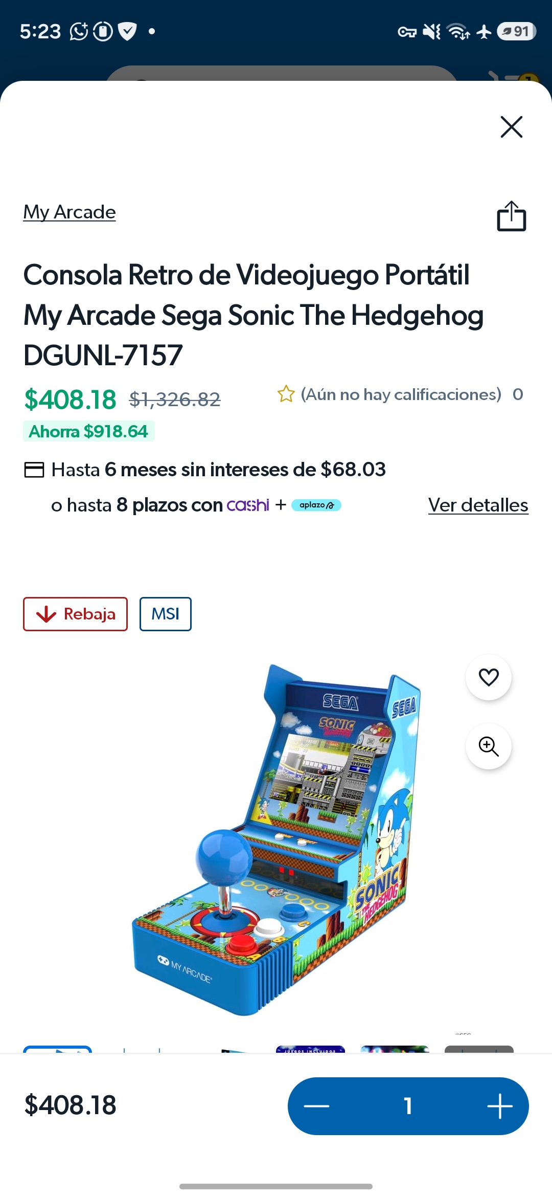 Sam's Club: Sonic Consola Retro