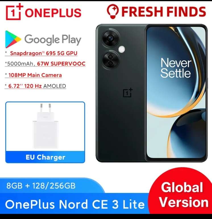 AliExpress: OnePlus Nord CE 3 Lite 5G Global, 108MP, 67W superVooc, 120Hz Dual Sim [✓altan redes] (enviado desde México)