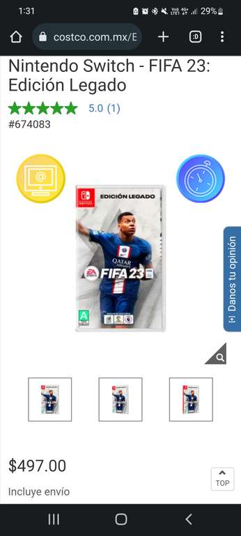 Costco: Nintendo Switch - FIFA 23: Edición Legado