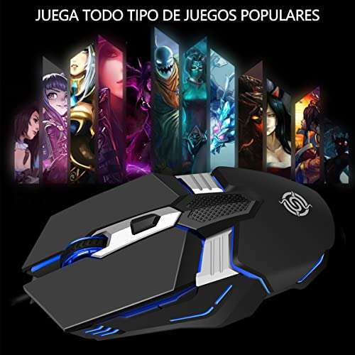 Amazon: Mouse Gamer Alambrico,Mouse Gamer RGB con Cable USB