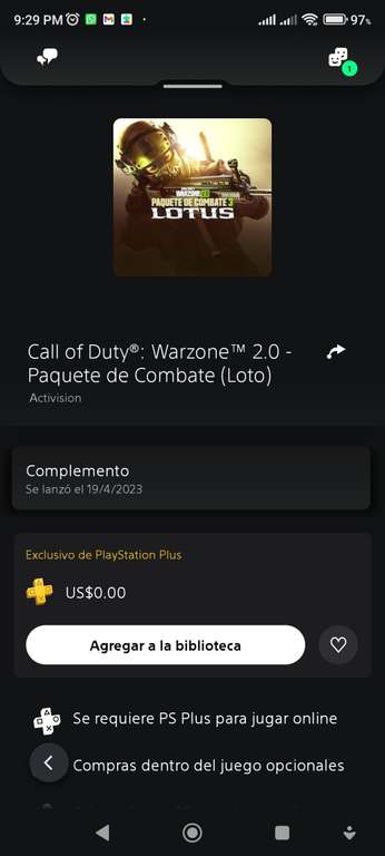 Playstation plus, Call of Duty paquete de combate gratis.