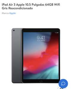 Walmart iPad Air 3 Apple 10.5 Pulgadas 64GB Wifi Gris Reacondicionado (PayPal y HSBC)