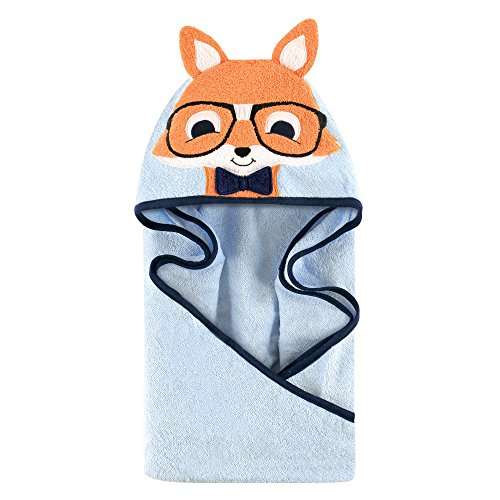Amazon: Hudson Baby Animal Face Hooded Towel, Nerdy Fox, Una talla | Envío gratis con Prime