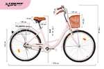 Amazon: Bicicleta Urbana Clasica Rodada 26 Bicicleta con Canasta Vintage Retro Frenos V.Break Asiento Ajustable Resistente