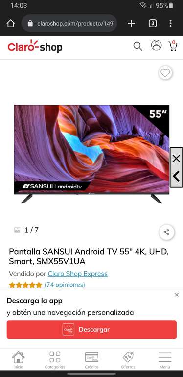 Claro Shop: Tv Sansui Android Tv 55 4K