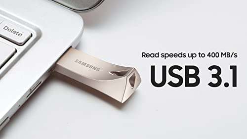 Amazon: SAMSUNG Bar Plus Unidad Flash USB 3.1, Plateado, 128 GB