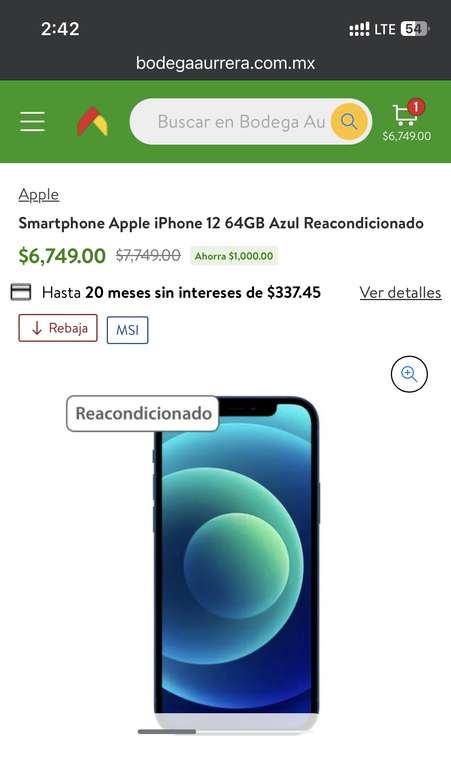 Apple iPhone 12 64GB- REACONDICIONADO – Tienda Dondé