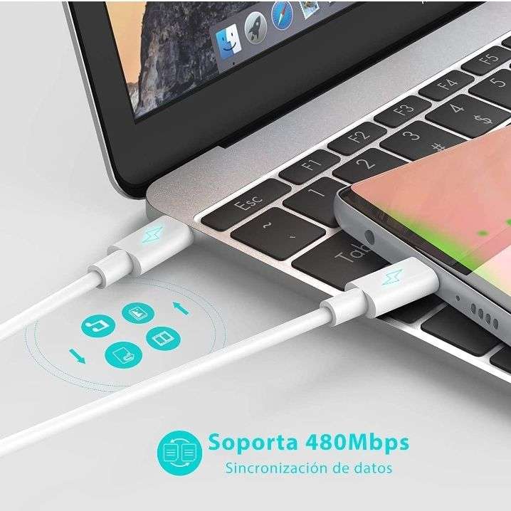 Amazon: Cargador USB C Carga Súper Rápida 45w cable 1.8mts