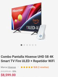 Linio: Combo Pantalla Hisense UHD 58 4K Smart TV Fire ULED + Repetidor WiFi