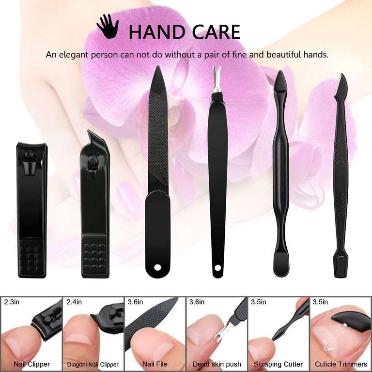 Amazon: Manicura Set - MUZENS 15 en 1 manicure kit acero inoxidable manicura y pedicura para mujeres y hombres profesional nail
