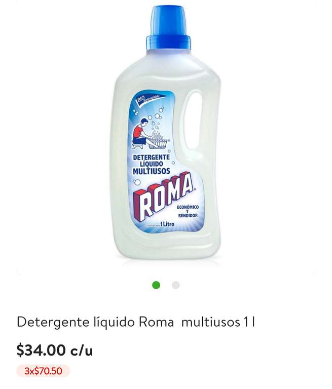 Bodega Aurrera: Jabón Roma Líquido 3 x $70.50