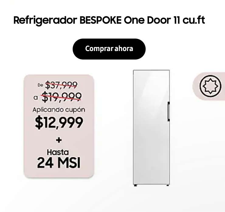 Samsung Store: Refrigerador 11 pies cúbicos BESPOKE 1-Door Flex