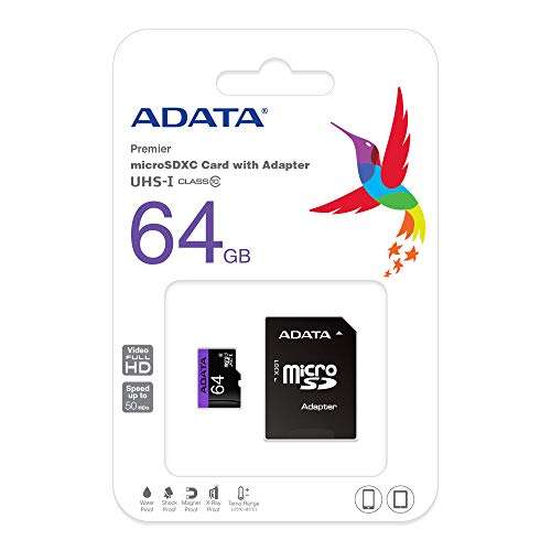 Amazon: Tarjeta SD 64 GB clase 10