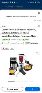 Walmart: Combo Oster 5 Elementos licuadora, Cafetera, batidora, wafflera y exprimidor de jugos Negro con Plata