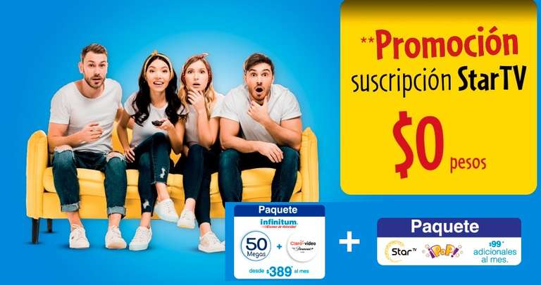 $0 suscripción STAR TV con TELMEX