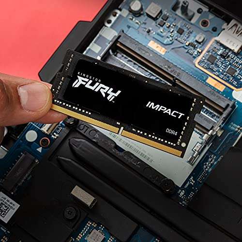 Amazon: Kingston Fury Impact 16GB 3200Mhz DDR4 CL20 SODIMM Memoria RAM Gamer Para LAPTOP Color Negro (KF432S20IB/16)