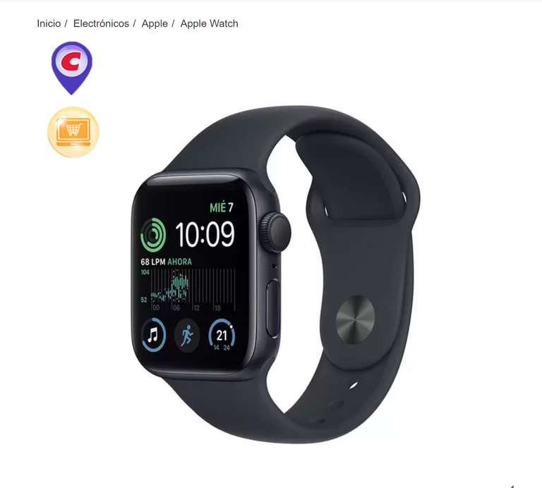 Costco: Apple Watch SE (GPS) Caja de Aluminio Medianoche 40mm con correa deportiva color medianoche, precio aplicando cupon