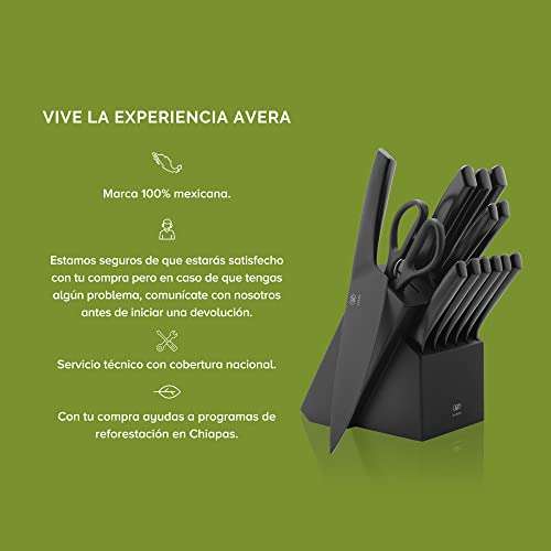 Amazon: Juego de 13 Cuchillos de Cocina de Acero Inoxidable Tecnologia BO Black