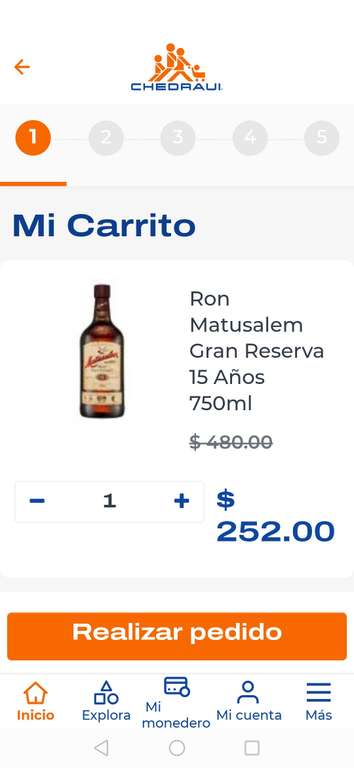 Chedraui: Ron matusalem gran reserva 15 años, $252.00