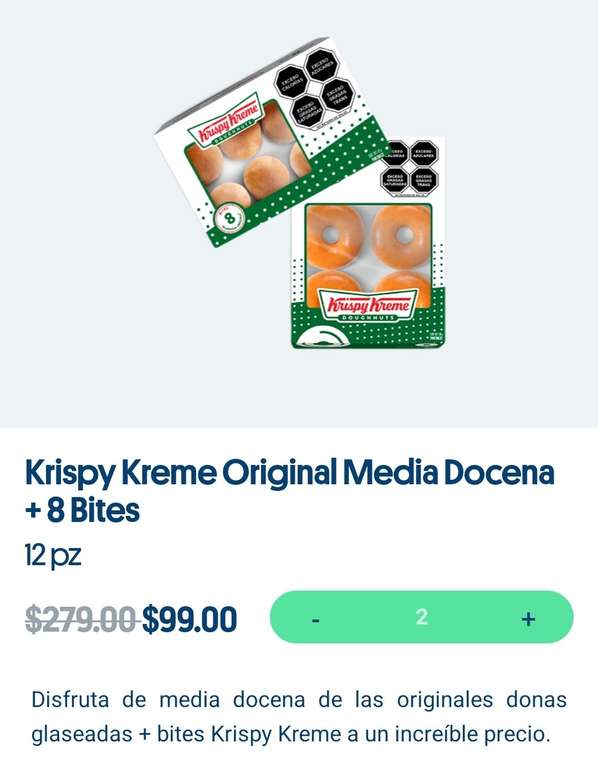 Jokr: Media docena de donas Krispy Kreme glaseadas + 8 bites (Aplica cupón de descuento adicional)