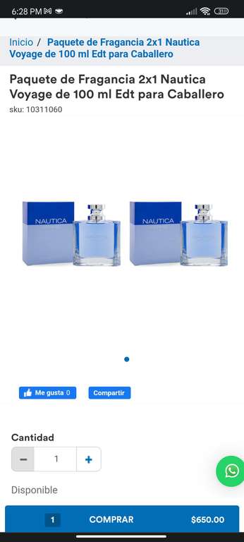 Coppel: 2x1 perfume Nautica Voyage