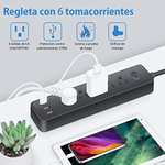 Amazon: Tegleta de Enchufes con USB, Protector contra Sobretensiones con 5 Salidas y 3 Puertos USB