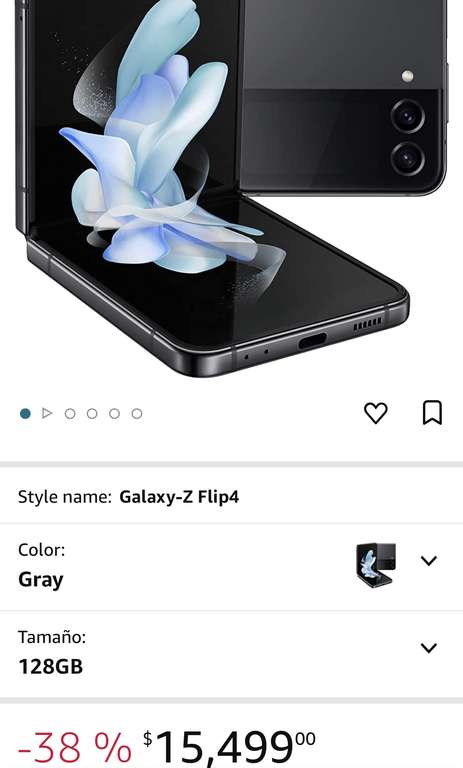 Amazon México: SAMSUNG Galaxy-Z Flip4 8GB + 128GB Gray