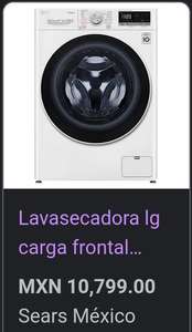 SEARS Lavasecadora LG 12kg. $10,799 a 13 meses sin intereses
