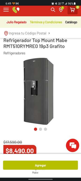 Soriana: Refrigerador Top Mount Mabe RMT510RYMRE0 19p3 Grafito