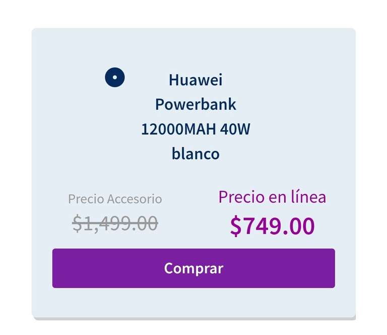 Telcel: Huawei Powerbank 12MAH carga de 40W