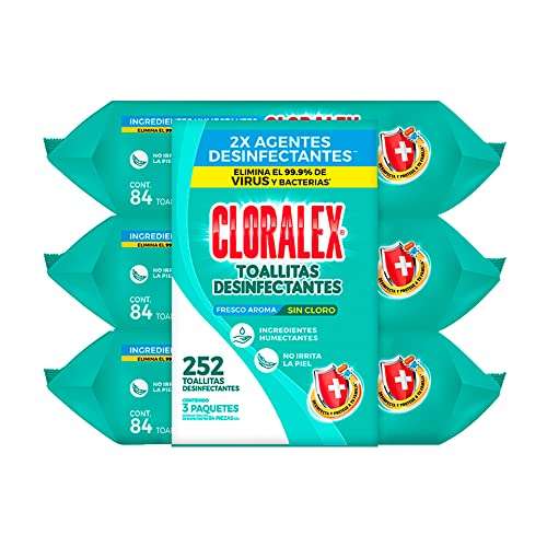 Amazon: 3 Paquetes de 84 c/u toallitas desechables Cloralex