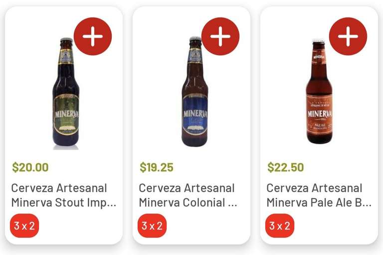 Soriana: Cerveza Artesanal Minerva Varios Desde 12.8 pesos (3x2)