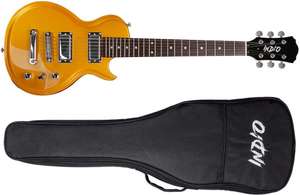 Amazon: Indio by Monoprice Mini 66 Electric Guitar with Gig Bag Goldtop