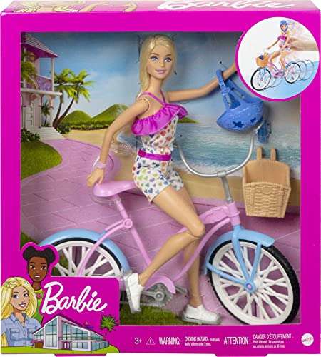 Amazon: Muñeca Barbie Paseo en Bicicleta.