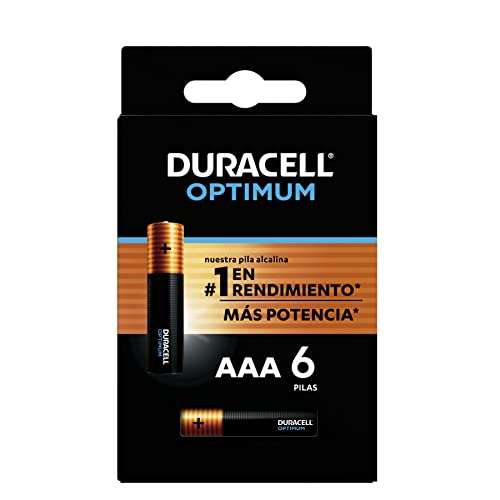 Amazon: Duracell - Pilas Alcalinas AAA Optimum, baterías AAA de Alto Rendimiento, Contiene 6 Pilas