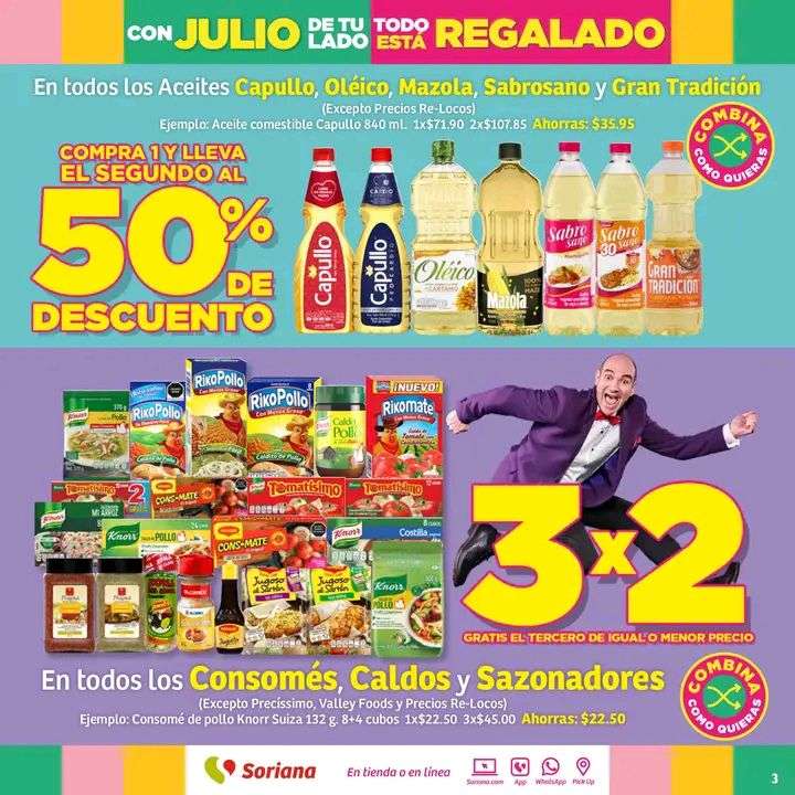 Julio Regalado 2023 en Soriana: Lista de ofertas estelares | 3x2 en atunes, mayonesas, chiles, tintes, mantequillas y más