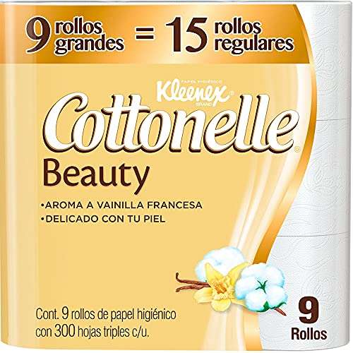 Amazon: Kleenex Cottonelle Beauty 9 rollos con 300 hojas triples | Envío gratis con Prime
